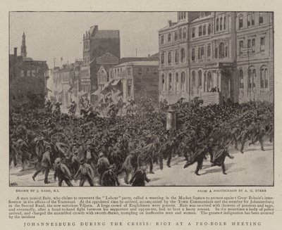 Johannesburg durante la crisi, rivolta a un incontro pro-Boer da Joseph Nash